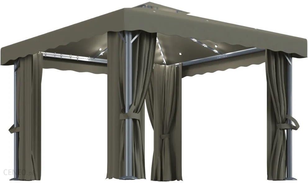 i-vidaxl-altana-z-zaslonami-i-lampkami-3x3-m-taupe-aluminium-3070349